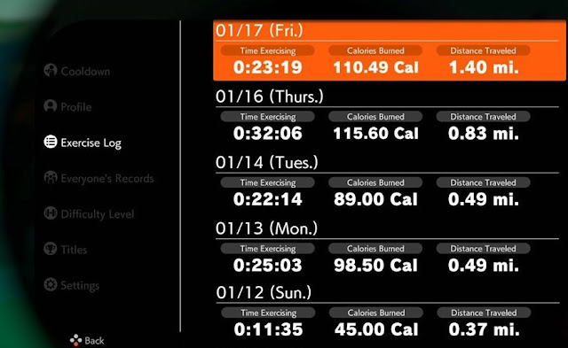 Ring Fit Adventure week 11 exercise log world 10