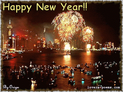 Happy New Year Gif with firework animated