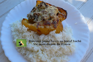 Vie quotidienne de FLaure: Poivrons jaune farcis au bœuf haché