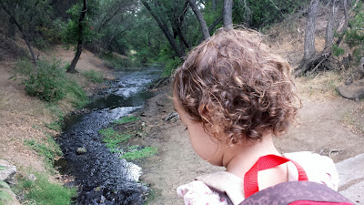 Toddler hiking Malibu Creek Trail