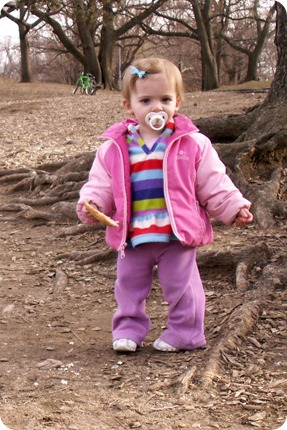 Elaine Feeding the Ducks at Prospect Park