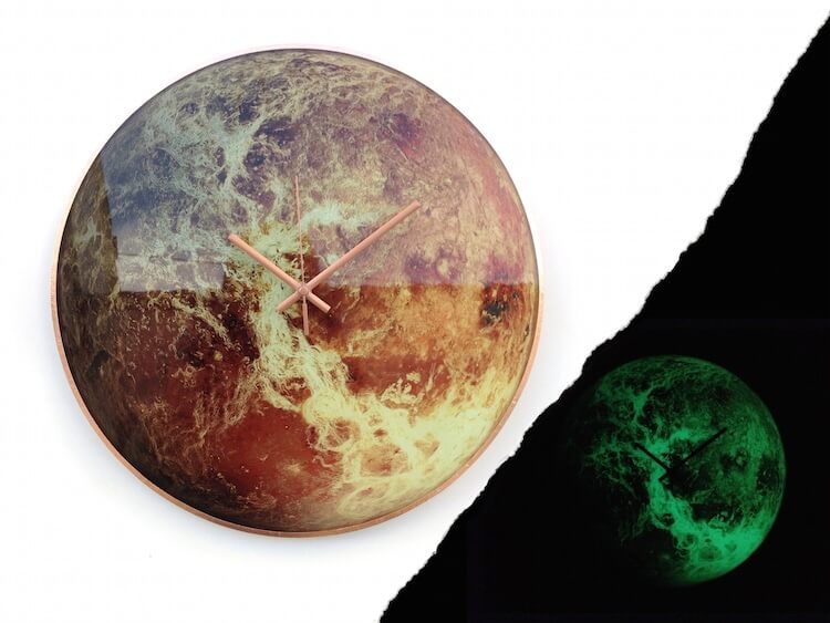 Artist Creates Wall Clocks That Glow In The Dark And Depict The Incredible Beauty Of The Solar System