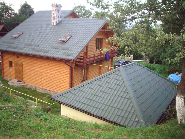 Two-story house made of stone and wood