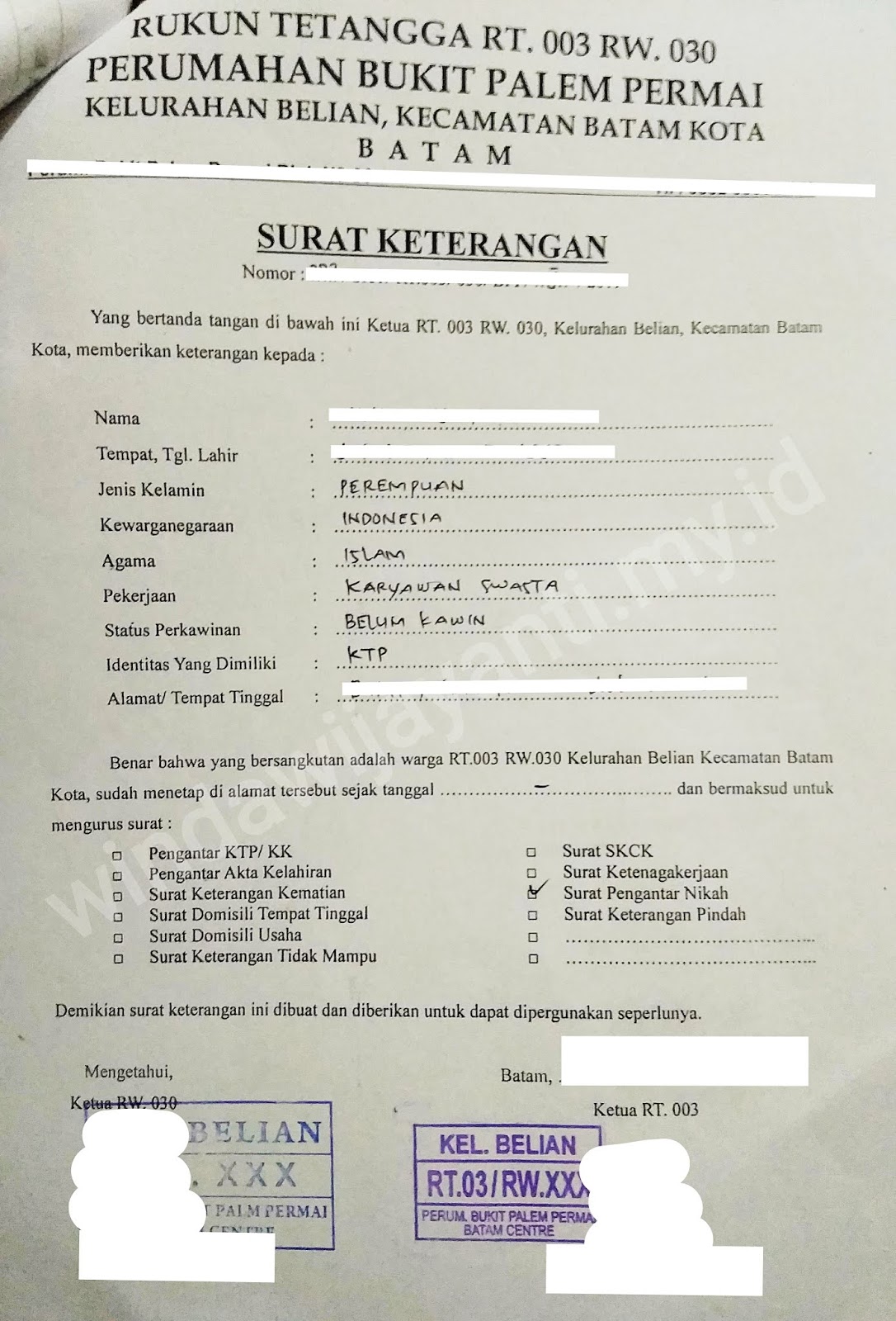 Pengalaman Mengurus Syarat Numpang Nikah Beda Provinsi Tahun 2020 Winda Wijayanti