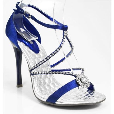 Blue Shoes Wedding on Bridal Shoes  Blue Satin Jeweled Sandals Formal Wedding Sandals