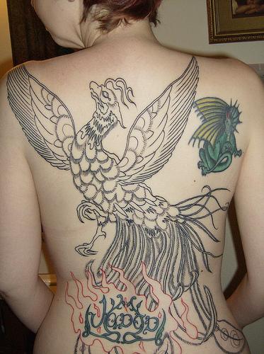 Phoenix bird tattoo art is a legendary bird that was normally found in 