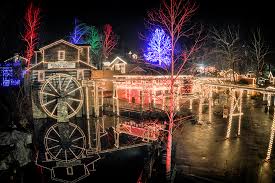 Old Mill in Pigeon Forge is lit-up for the holidays