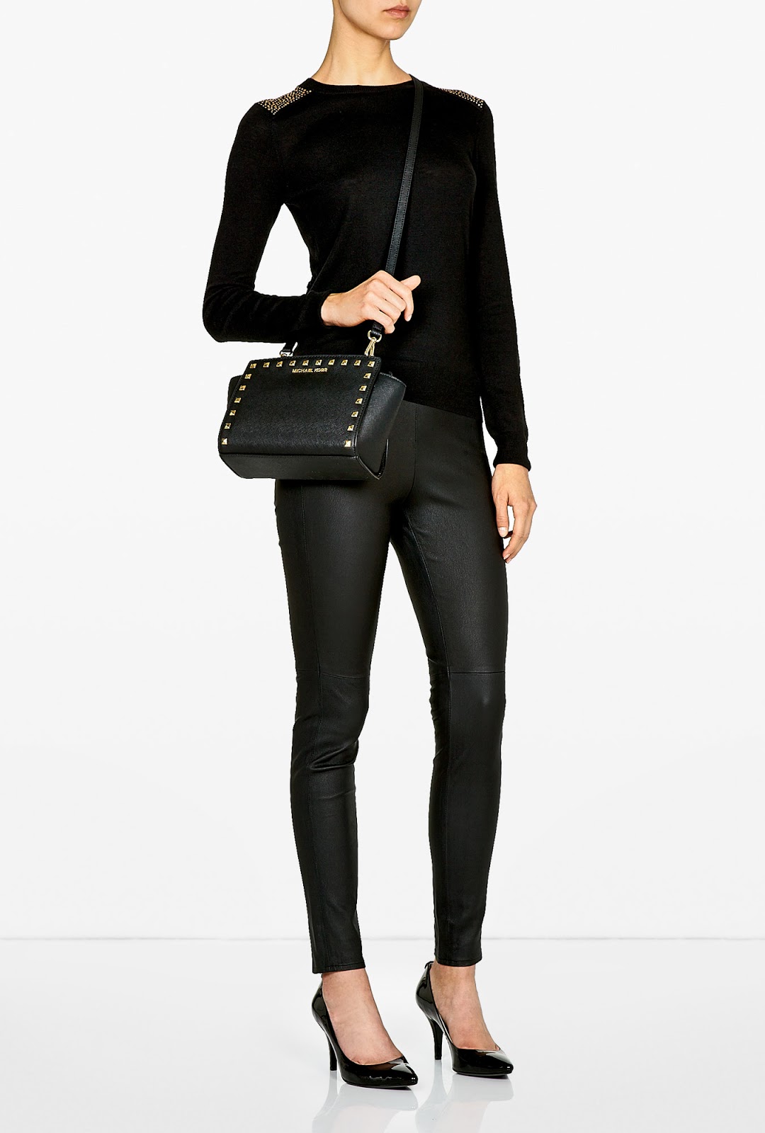 Michael Kors Selma Studded Medium Messenger Bag