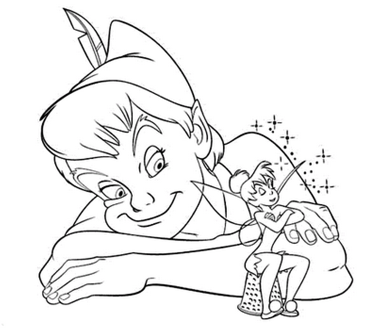 peter pan and tinkerbell coloring pages
