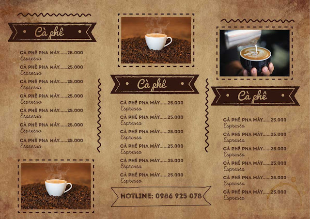 Download mẫu menu cafe file Corel