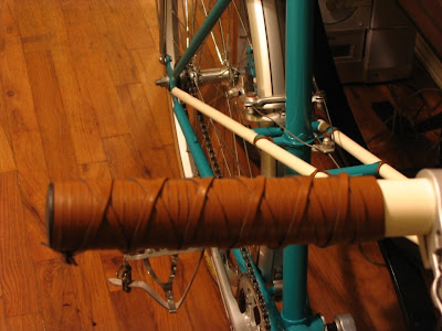 leather accents on bike bicycle