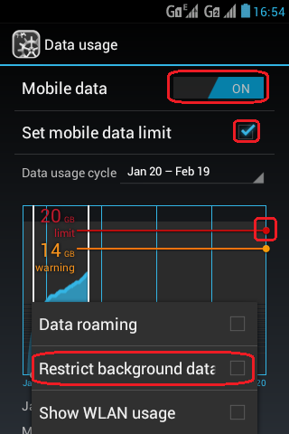 Restrict Background Data of Android