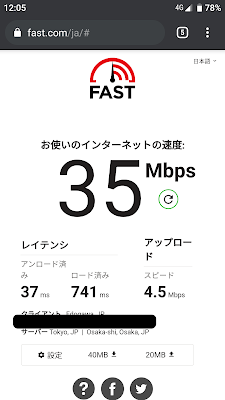 楽天モバイル 日曜日 12時台の通信速度