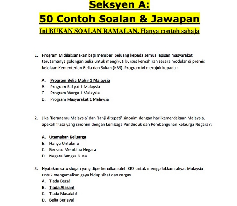 Contoh soalan exam ptd