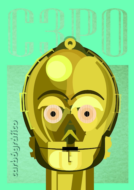 ILUSTRACIÓN CON TIPOGRAFÍAS CARBOGRAFICO C3PO