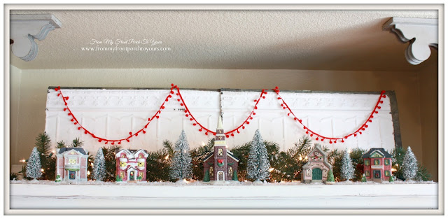 Small Village Pieces-Tv Armoire Display-Christmas Village Vignettes- From My Front Porch To Yours