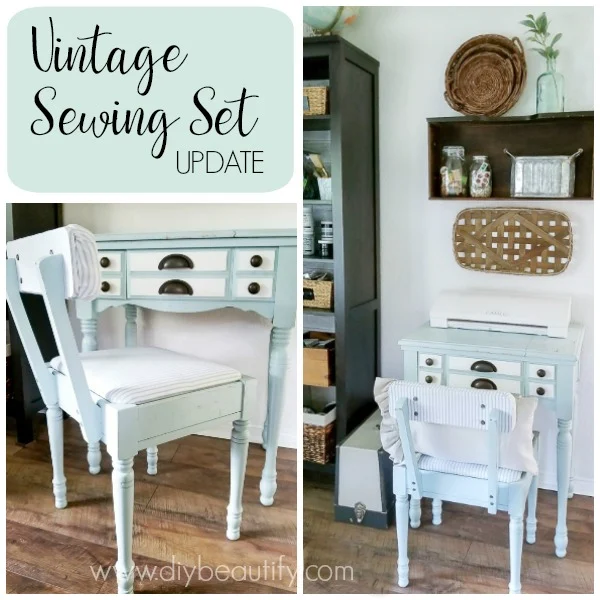 vintage sewing set makeover  |  DIY beautify