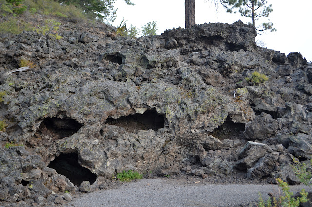 holes in the lava from stacked up trees