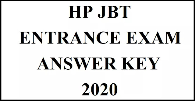 HPBOSE D.ED.ED / JBT ENTRANCE EXAM 2020 ANSWER KEY 