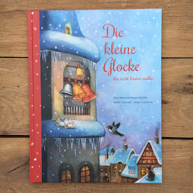 Weihnachtsbilderbuch "Die kleine Glocke, die nicht läuten wollte. Eine Weihnachtsgeschichte" von Heike Conradi, illustriert von Maja Dusikova, erschienen im NordSüd-Verlag, Rezension auf Kinderbuchblog Familienbücherei