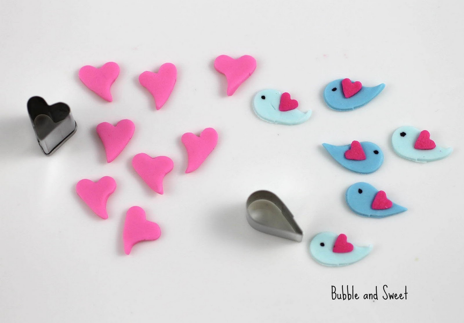valentine cake pop ideas 1st Day make the heart and bird fondant decorations