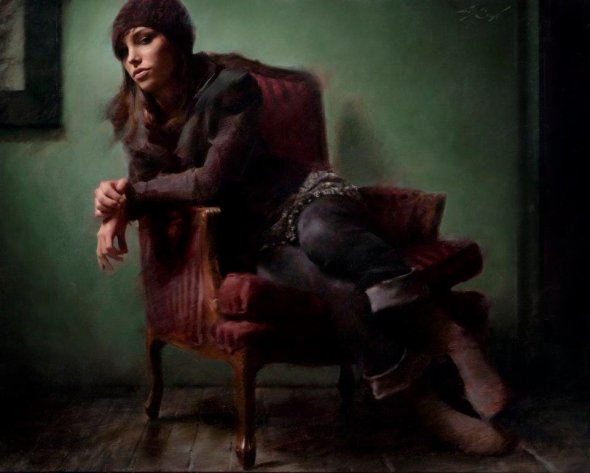 Casey Baugh pinturas foto-realistas como fotografias com filtro impressionista