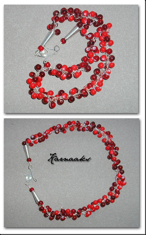 crochet necklace red