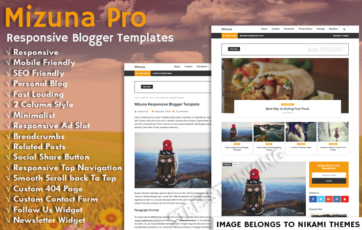 Mizuna Responsive Blogger Template