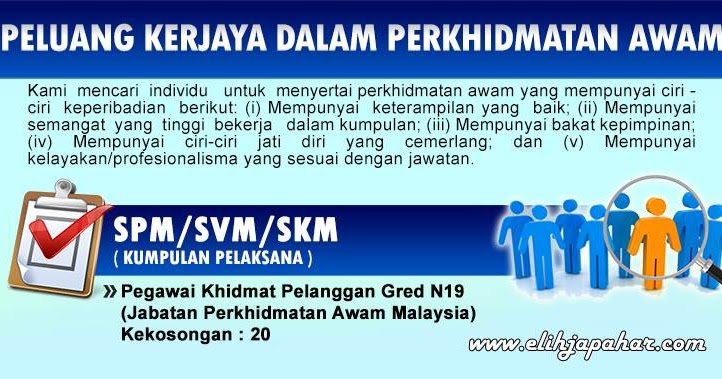 20 Jawatan Kosong Pegawai Khidmat Pelanggan Gred N19