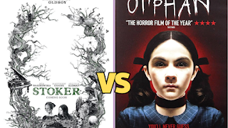 'Stoker' and 'Orphan' movie posters displayed together, highlighting the intense rivalry between the two films.