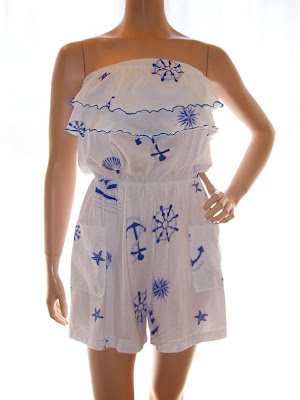 vintage 80s nautical romper