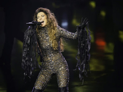 Shania Twain performing onstage at Caesar's Palace in Las Vegas