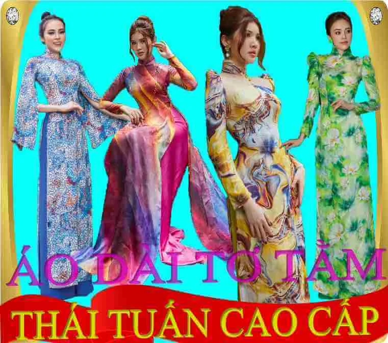 Vải áo dài lụa tơ tằm cao cấp in hoa Thái Tuấn