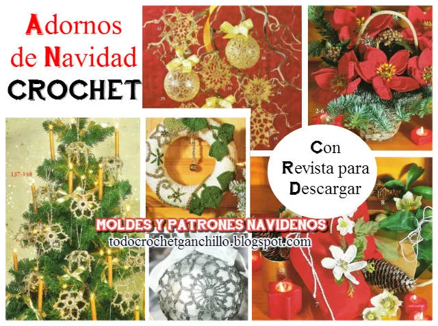 patrones crochet para adornos de navidad con revista gratis para descargar