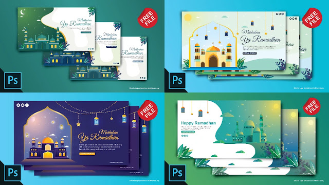 Free Ramadhan PSD : Download Kumpulan Desain Flat Ramadhan Adobe Photoshop