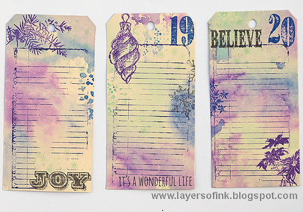 Layers of ink - December Countdown Tags Video Tutorial by Anna-Karin, for December daily journal.