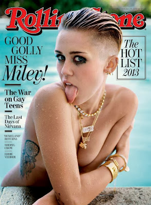 Miley Cyrus goes topless for Rolling Stone cover Magazine October 2013 photoshoot