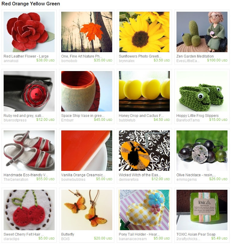 Red Orange Yellow Green Striped Treasury