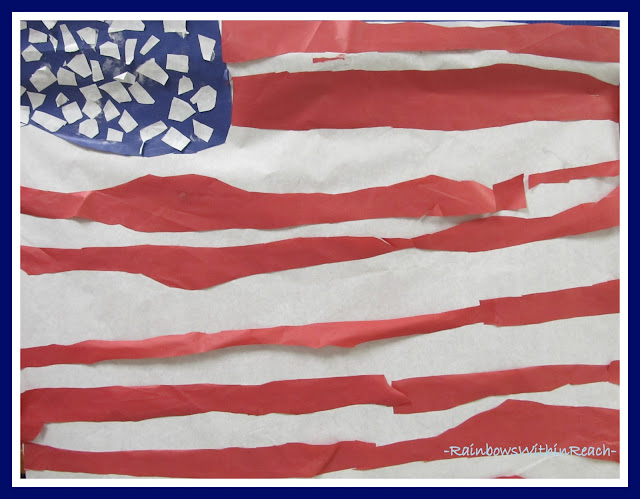 photo of: Kindergarten Created American Flag via RainbowsWithinReach