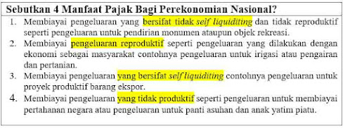 Sebutkan 4 Manfaat Pajak Bagi Perekonomian Nasional?