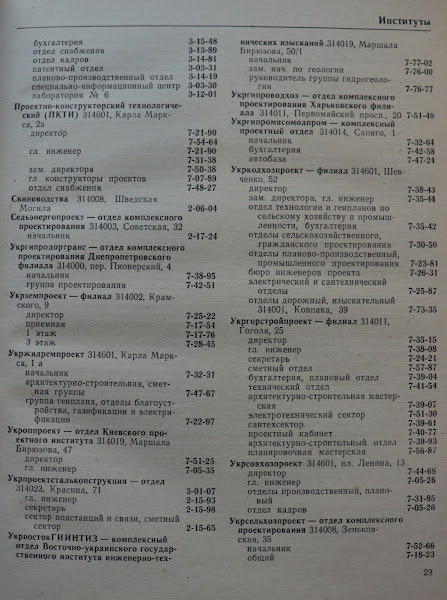 Телефонный справочник Полтава 1973