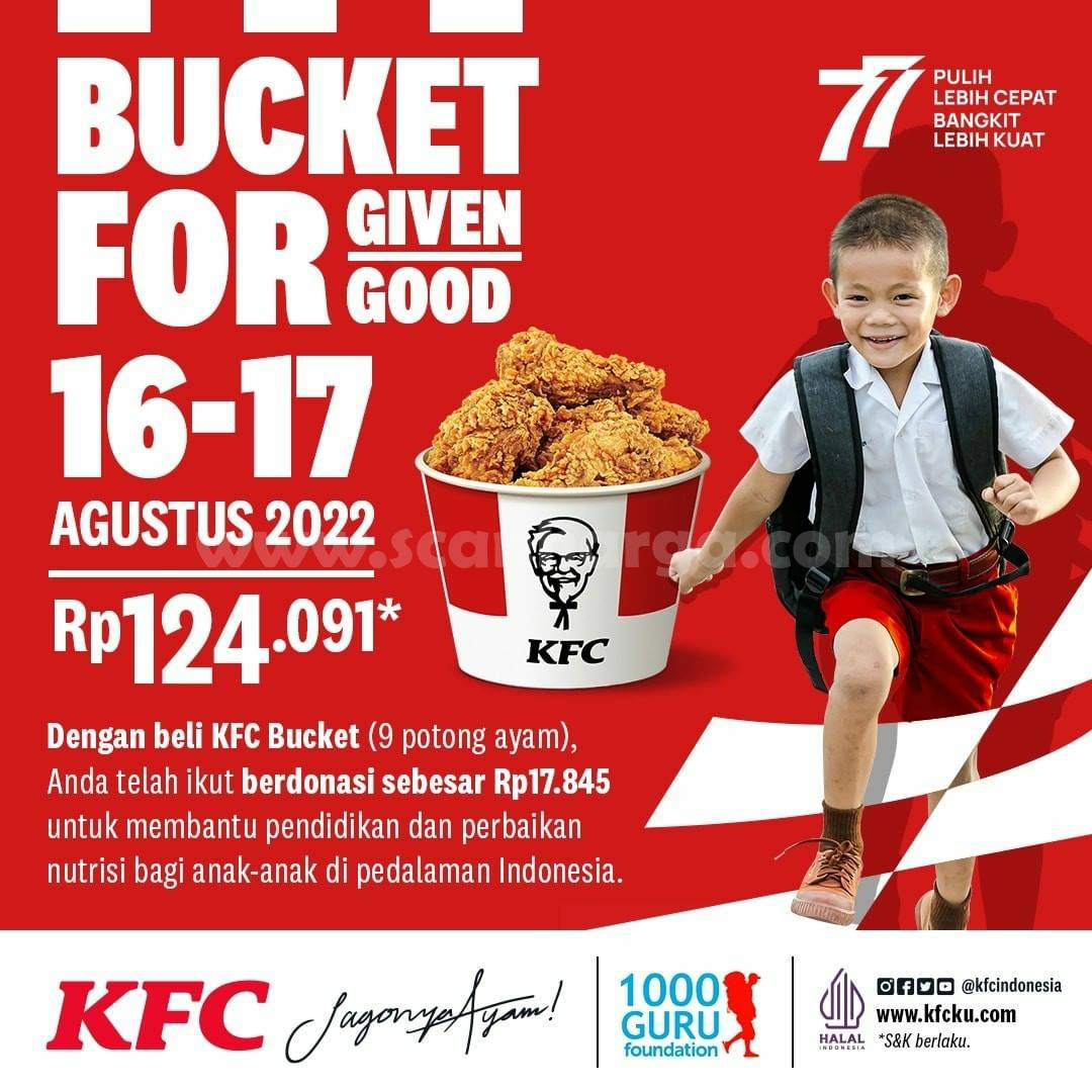 PROMO KFC HUT RI 77: BELI Bucket 9 Ayam Ikut Berdonasi Rp 17.845