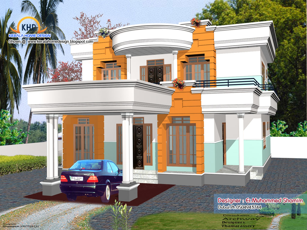 4 Beautiful Home elevation designs in 3D  Kerala home design and floor plans