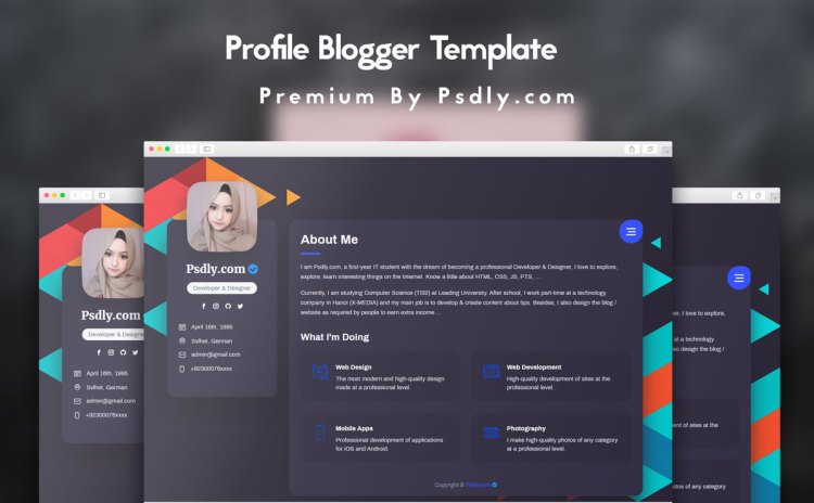 Profile Page Responsive Blogger Template