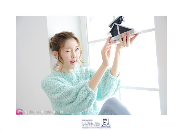 1 Choi Byeol Yee - Sweet Green Sweater-very cute asian girl-girlcute4u.blogspot.com