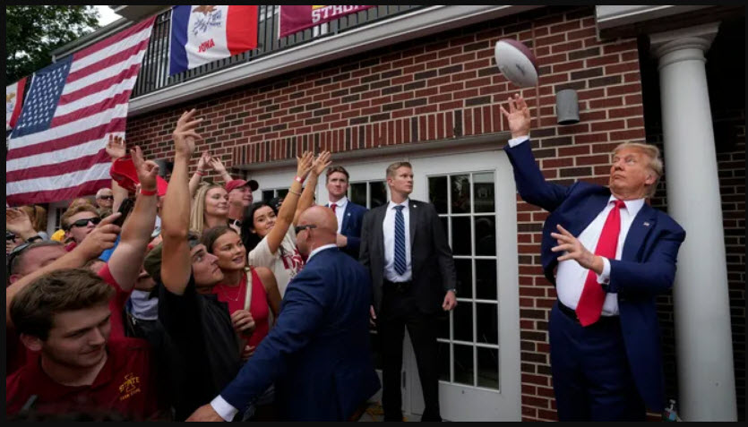 Donald Trump greeted with cheers and chants in Ames at Iowa vs. Iowa State football game