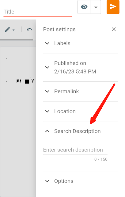 How to Add post search description in blogger