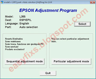 Adjustment Program Epson L365 - ESP EPIL ver.1.0.0