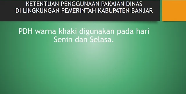 pakaian dinas harian pemerintah Kabupaten Banjar