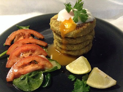 Hamburger de quinoa, brócolos e grão de bico